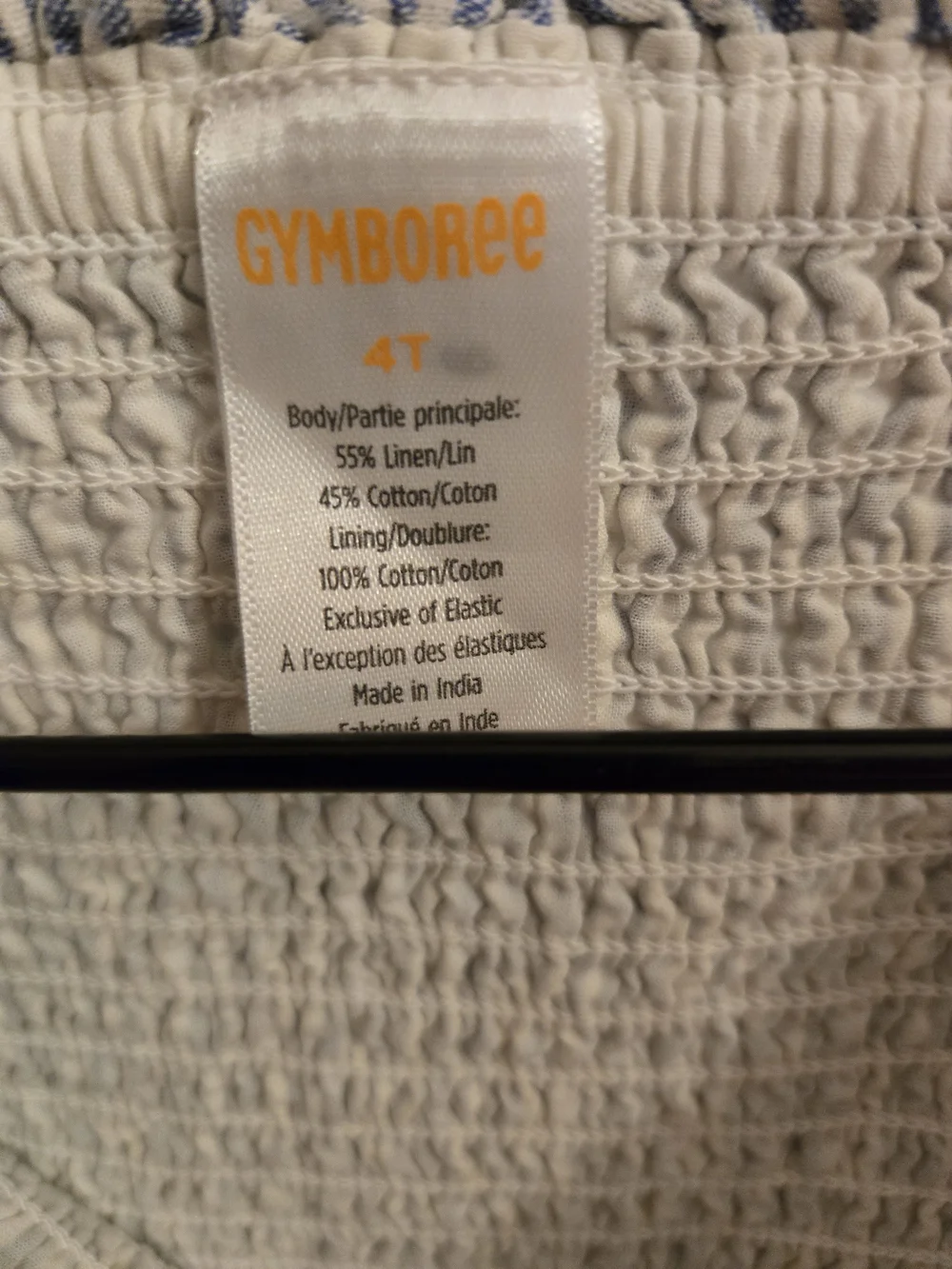 Gymboree Blue and White Striped Smocked Tiered Dress